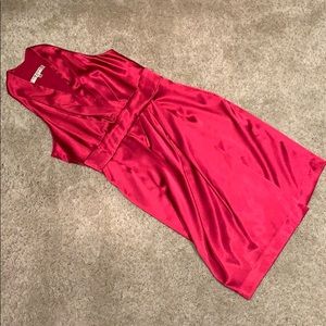 Sexy Silk Pink Scoop Style Dress with a slit